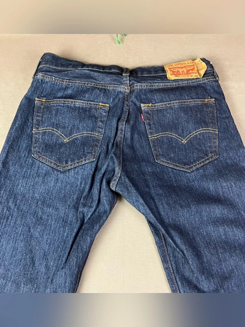 (Lot of 2) Levi's 501 Straight Leg Jeans Men’s Size 32x43 Blue Denim Light Dark.